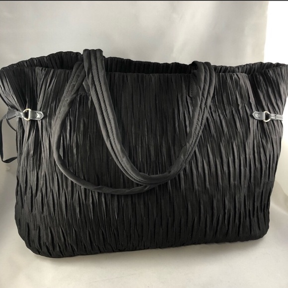 Victoria’s Secret Black Ruched Tote Bag NWT - Picture 5 of 8